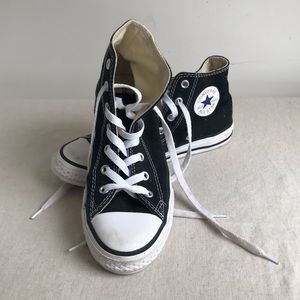 Classic Black Converse High Tops Big Kids Size 3